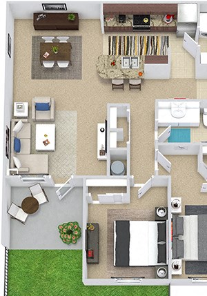 Salamanca with Fenced-in Yard Salamanca with Fenced-in Yard. 2 bedroom apartment. Kitchen with bartop open to living room. 1 full bathroom. Walk-in closet in master. Patio/balcony open to yard. External storage.